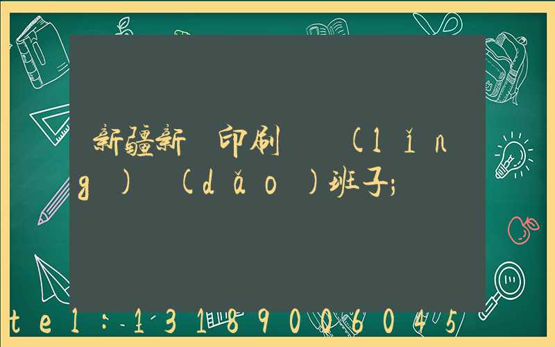 新疆新華印刷廠領(lǐng)導(dǎo)班子