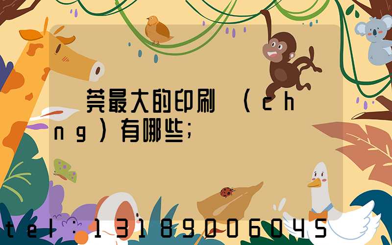 東莞最大的印刷廠(chǎng)有哪些