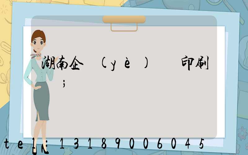 湖南企業(yè)畫冊印刷設計